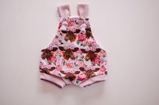 Floral Cows Knotted Overalls