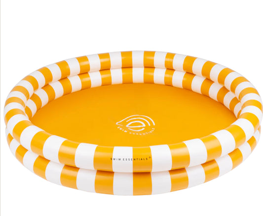 Swim Essentials Inflatable Kids Pool, Yellow Stripes, 100 cm